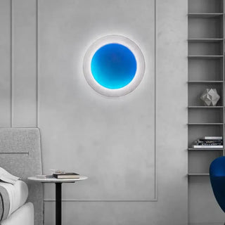 Multicolored round wall sconce G9 – IP65 Ø60cm white acrylic