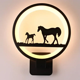 Art Deco animal cutout wall sconce G9 LED 15W – black