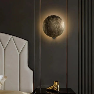 Art deco gold round wall sconce – warm 3000K ambient glow