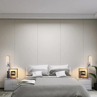 Black oval headboard sconce close-up G4 11W dimmable