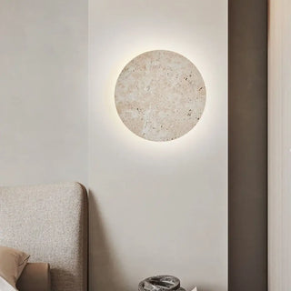Natural stone sconce M installed – 30cm warm 3000K organic light