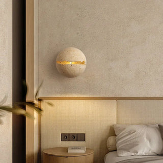 Natural stone wall light beige split rock side angle