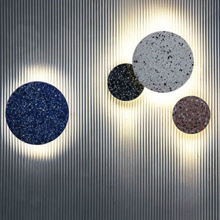 White terrazzo wall light LED round M size 20cm