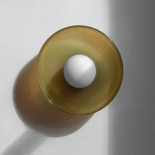 Round glass sconce side view G9 4500K modern