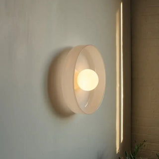 White glass wall sconce G9 orange ball dimmable