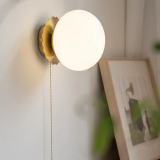 Sally retro chic frosted glass wall lamp – side angle