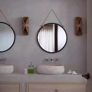 Handcrafted rattan wall light installed view
