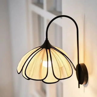 ROOF natural rattan wall light multi-petal flower shape