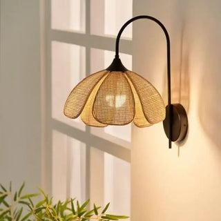 ROOF rattan flower petal wall sconce bohemian design