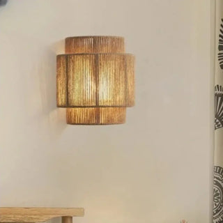 Rattan wall sconce E27 natural beige Scandinavian