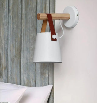 Scandinavian sconce side profile – 20×30cm wood aluminum modern fixture