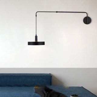 Scandinavian adjustable wall light black arm close-up