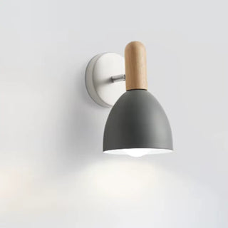 Wood wall sconce installed – bedroom warm 3000K Scandinavian accent