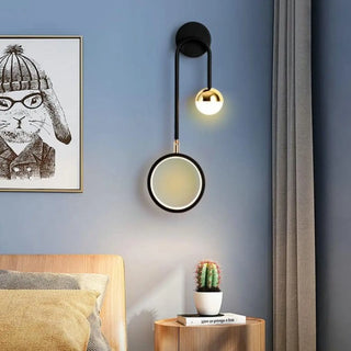 Black aluminum sconce side profile – 21×48cm slim Scandinavian fixture