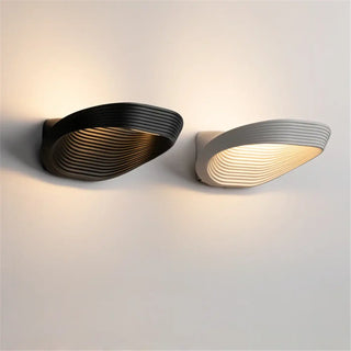 White metal Scandinavian wall sconce installed – 6500K cool light