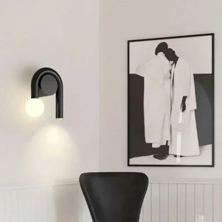 Scandinavian black LED sconce – side view contemporary