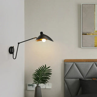 Scandinavian wall sconce E14 black gold arm detail