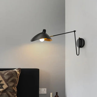 Scandinavian bedroom wall sconce E14 black 74cm arm