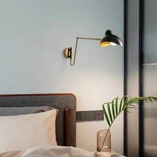 Gold Scandinavian wall light E14 74cm bedside