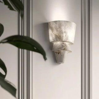 Sculptural marble wall lamp G9 LED dimmable white stone S/M