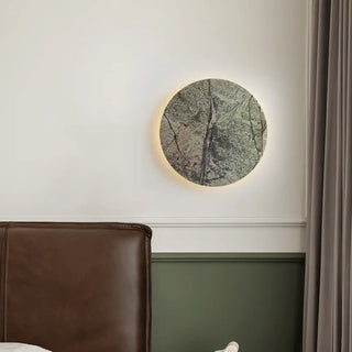 Green stone wall sconce LED rainforest dimmable – front view