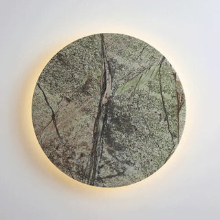 Rainforest green stone wall sconce installed – side view