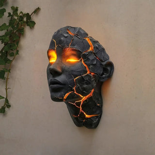 cracked amber face wall sconce – resin IP65 16×20cm