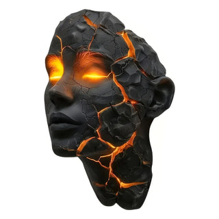 amber wall sconce cracked face resin – Art Deco design