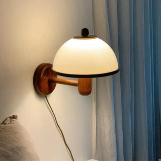 Mushroom shade wall sconce – white IP65 close-up detail