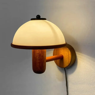 Acrylic mushroom wall light – E14 modern white side view