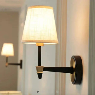American style wall lamp E14 LED black bracket white shade