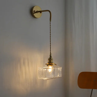 Gold antique wall light E27 LED glass pendant