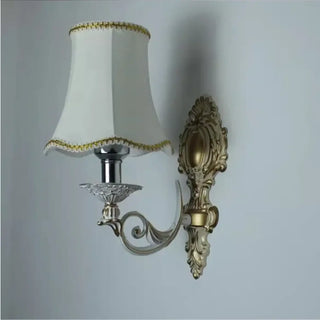 Old-style double fabric wall sconce 34cm – installed