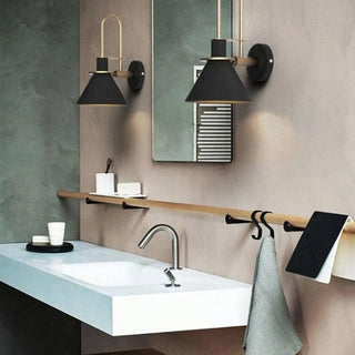 Nordic aluminum wall sconce E27 black – 18×30cm modern front view