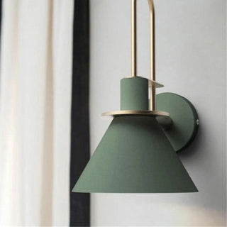 Nordic aluminum sconce green – botanical color accent installed