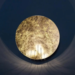 Full moon wall sconce E27 in gold brass S 30cm – front view