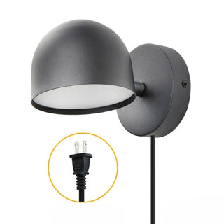 Black rounded sconce side profile – 15×9cm aluminum modern