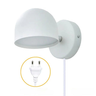 White Scandinavian sconce installed hallway – warm 2700K soft glow
