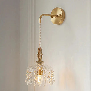 Victorian Anglican gold wall sconce E14 – IP65 Ø20×25cm metal glass