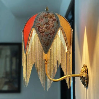 Multicolor fabric dome wall light retro vintage 36cm