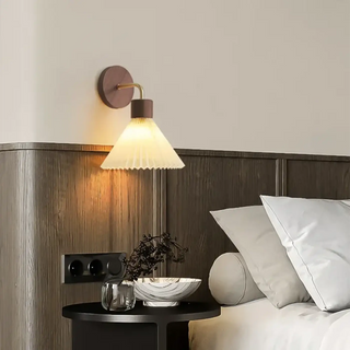 Wooden wall lamp brown – farmhouse bedroom light