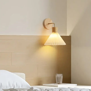 Brown wood wall sconce – rustic industrial interior