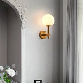 Gold metal wall sconce tinted glass – opaque shade E27 LED 3000K