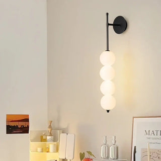 Black 4-ball wall sconce G9 12W – IP65 40cm metal 3000K