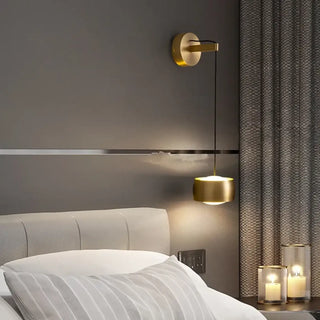 Long gold LED wall sconce 4 lights dimmable – 99cm Art Deco
