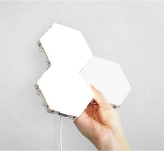 TOUCH hexagonal touch control LED wall sconce white