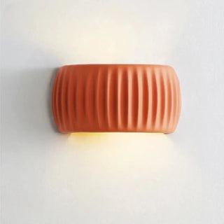 Resin wall sconce G9 LED wrinkled effect orange 24cm