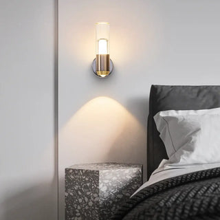 White wall sconce headboard 2 lights dimmable side view