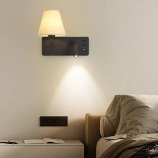 Headboard wall sconce E27 black dual adjustable 28x30cm