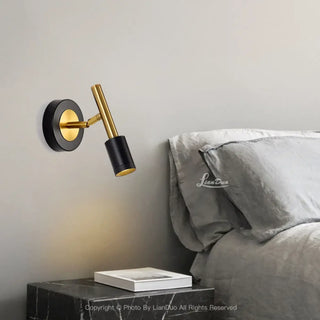 Art deco wall light side angle – IP65 black gold 21.5cm fixture